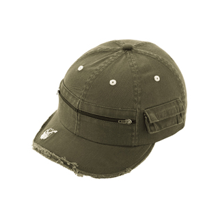 6545-Army Style Fashion Cap W/Frayed Bill