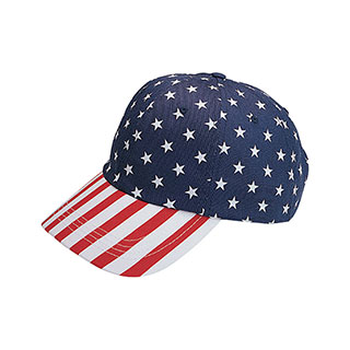 6916-Low Profile USA Flag Print Twill Cap