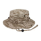 Washed Camouflage Twill Hunting Hat W/Self Fabric Chin Cord