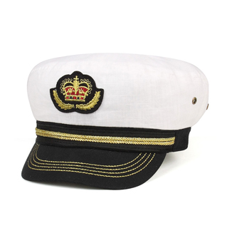 2143-Linen Captain Hat