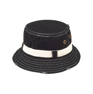 7917-Frayed Cotton Twill Washed Bucket Hat