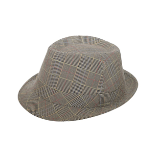 8912-Men's Plaid Fedora Hat