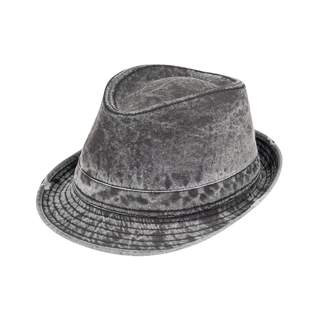 8922A-Washed Fedora Hat W/Distressed Look