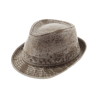 8922A-Washed Fedora Hat W/Distressed Look