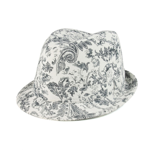 8927-Ladies' Corduroy Printed  Fedora Hat