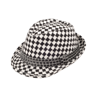8934-Argyle Pattern Fedora Hat