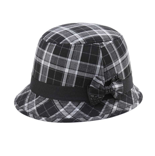 8944-Infinity Selections Wool Plaid Cloche Hat