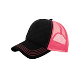 Fashion Quilted Trucker Cap With Neon Mesh