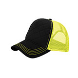 Fashion Quilted Trucker Cap With Neon Mesh