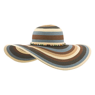 8234-Ladies' Toyo Braid Color Block Sun Hat