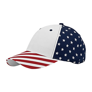 7649-6 Panel (Stru) Cotton Twill USA Flag Cap