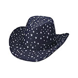 Star Print Denim Cowboy Hat