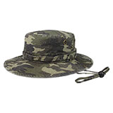 Camouflage Washed Hunting Hat W/ Self Fabric Chin Cord