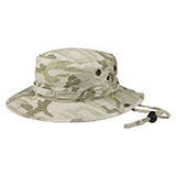 Camouflage Washed Hunting Hat W/ Self Fabric Chin Cord