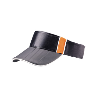 4042-Leather Look Fitted Visor
