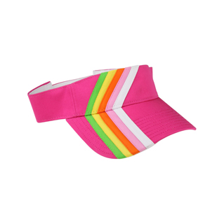4061-Rainbow Stripe Cotton Twill Visor
