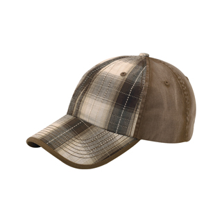 6880-Low Profile Washed Plaid Cotton Twill Cap