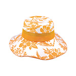Cotton Canvas Flower Print Bucket Hat