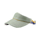Straw Visor W/Contrasting Piping