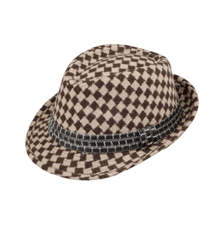 8934-Argyle Pattern Fedora Hat