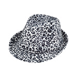 Leopard Print Faux-Fur Fedora Hat