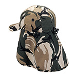 Camouflage Twill Cap W/Flap