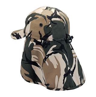 9020A-Camouflage Twill Cap W/Flap