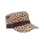 Ladies' Washed Canvas Leopard Print Army Cap